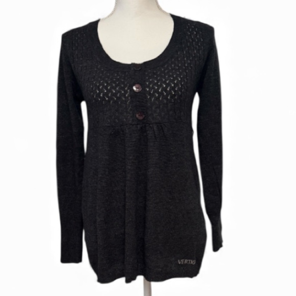 Vertigo Paris Rare Find Angora Wool Blend Soft Tie Back Sweater Tunic NWT Sm/Med